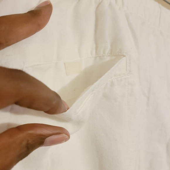 Madison | Women's White Relaxed Linen Drawstring Pants (Size XXL) - Picture 12 of 15